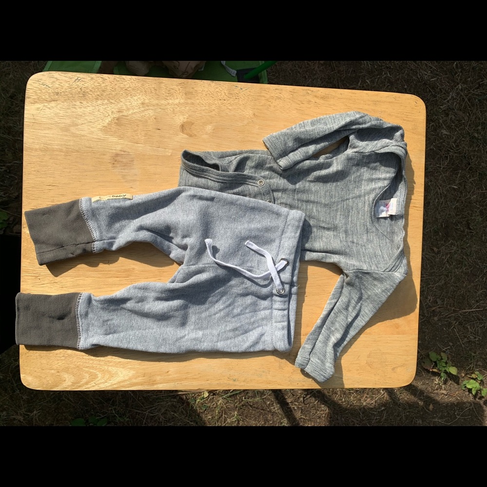 0-3 m grey organic outfit loved baby Engel